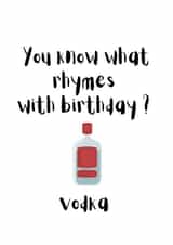 Funny vodka birthday card  created by ERC Design