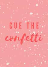 Cue the confetti wedding card created by Proper job studio