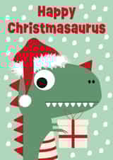 Happy Christmasaurus - Dinosaur - Pun - Cute Christmas Card - Christmasaurus created by Stripey Cats