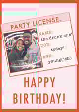 Personalised Birthday Photo Card created by Kitty Strand - party license photo card