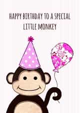 Little Monkey Girls Birthday Card created by Jenny Arnott Cards