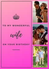 Personalised Birthday Photo Card created by Lovelier - to my wonderful wife