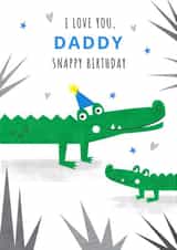 Birthday - For Dad - cute - Cheeky -Crocodiles created by Dalia Clark Design