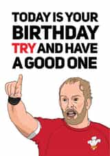 Allun says Rugby Try and have a good Birthday  created by Bubble&Cheek