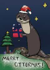Christmas Otter Card - Merry Ottermas! created by Serena Hirameki