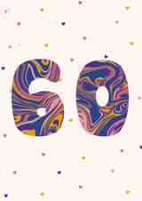 Swirly 60 Milestone Card - Sixty Today - Friends & Family - Love created by Lisa Wardle