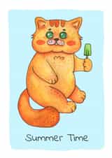Summer card with a cat created by OlgaEfimova.Designer