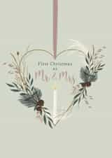 First Christmas as Mr & Mrs, Christmas Wreath design created by Hannah Owen Illustrates