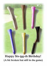 Golfing tee cheeky funny pun 60th birthday card created by Nick Le Sueur Designs