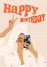 Peace out Happy Birthday Card 1001 created by Anna Victoriart