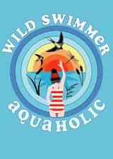 Wild swimmer Aquaholic created by Claire Beetham-Davies