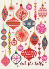 Pretty Festive Baubles Christmas Card - Deck the Halls created by Nina Raby - Jones