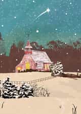 Christmas Card β Church Starry Night created by Lorna Dolby-Stevens
