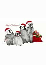 Penguin Family Christmas created by Francesca Emily Art