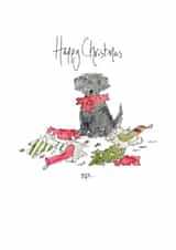 Oops - Happy Naughty Puppy Christmas - Christmas Card created by Kate Bond