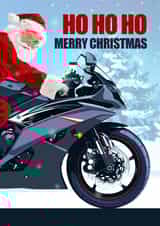 HO HO HO MOTORBIKE CHRISTMAS CARD created by RetroMotion Artwork