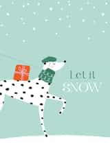 Walking Dalmatian Dog in the Snow Christmas Card created by Gemini Greetings