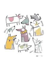 Dogs dogs dogs! Woof! created by Elizabeth Anderson Art