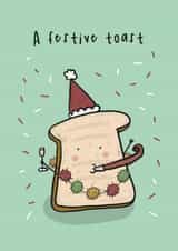 A Festive Toast - Pun Christmas Card created by Little Big Pie