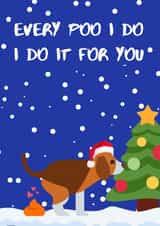 Funny Cute Christmas Card From The Dog To Mum, Dad created by BritWit