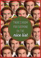 Buddy the Elf Christmas Card There's Room for Everyone on the Nice List  created by Cardology