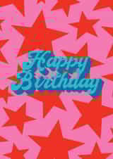 Birthday Card with Colourful Star Print created by Penny and Me