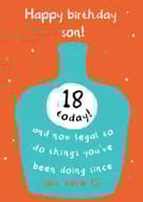 Son 18 birthday card created by Fly high art