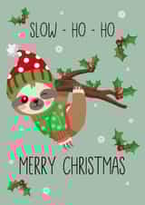 Merry Christmas sloth card created by Fern Furness