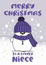 Merry Christmas to a Lovely Niece Cheeky Snowman Card created by Krimbles
