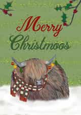 Highland Cow Christmas Card created by The Warren Creations