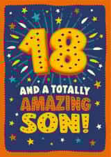 Totally amazing 18th birthday card for a son created by The Typecast Gallery