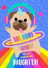 Rainbow Pug Hugs Daughter created by Colour Pop Prints