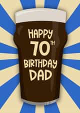Funny Beer Inspired Happy 70th Birthday Dad Card created by Running with Scissors