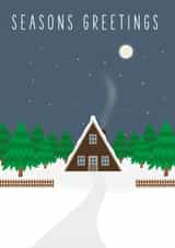 Winter Log Cabin Scene created by davewdesign