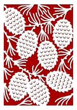 Winter Pine Cone Papercut Red & White Nature Christmas Card created by Nic Squirrell