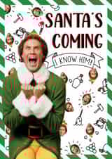 Buddy - The Elf - Santa - Will Ferrell - Christmas Card created by Cardology