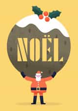 Hench Santa carries Christmas pudding created by Chris Wharton