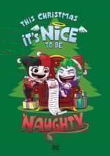 Naughty and Nice Harley Quinn Joker Christmas Card created by Cardology