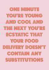 Food shopping young and cool birthday card created by Nicola Jo