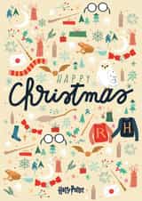 Happy Christmas Pattern Harry Potter Christmas Card created by Cardology