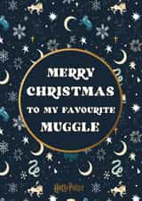 Merry Christmas Muggle Harry Potter Christmas card 1000 created by Cardology