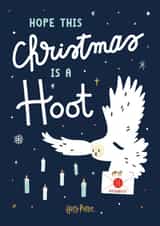 Have a Hoot Hedwig Owl Harry Potter Christmas Card created by Cardology