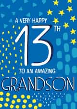 Happy 13th Birthday Grandson created by Juniper and Rose Studio