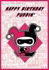 Happy Birthday Chibi Harley Quinn Birthday Card created by Cardology