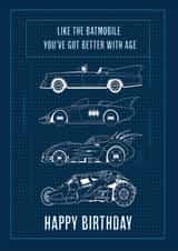 Retro Batman Batmobile Birthday Card created by Cardology