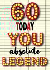 A 60th Birthday card for a legend !  created by JayneyD Designs