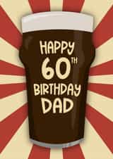 Funny Beer Inspired Happy 60th Birthday Dad Card created by Running with Scissors