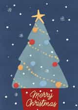 Merry Christmas card with a Christmas tree created by Fariza Kartbayeva