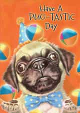 Juggling Pugtastic Pug Card created by PipWilsonArt