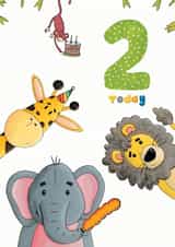 2nd Birthday Party Animals created by Martyn Scribbler Illustration